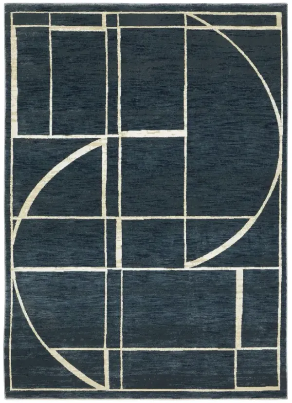 Reed Blue Ivory 2 3  X 7 6  Area Rug