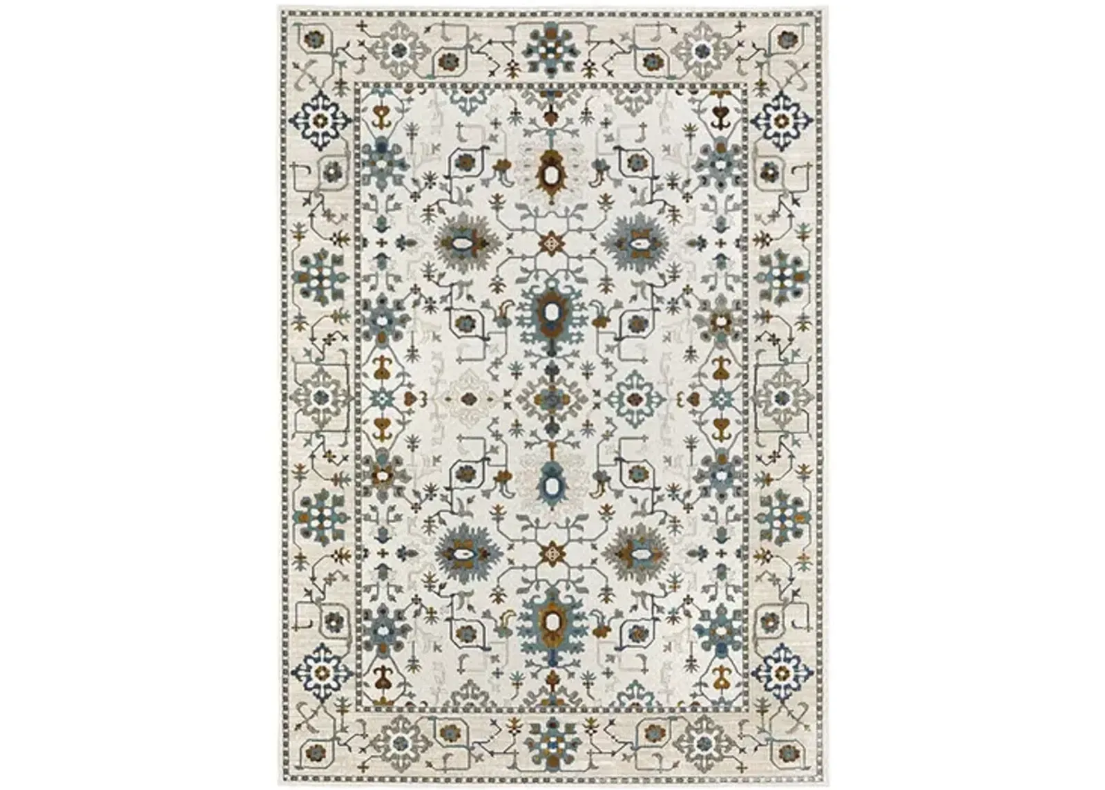 Ellington Ivory Blue 2 3  x 7 6  Area Rug