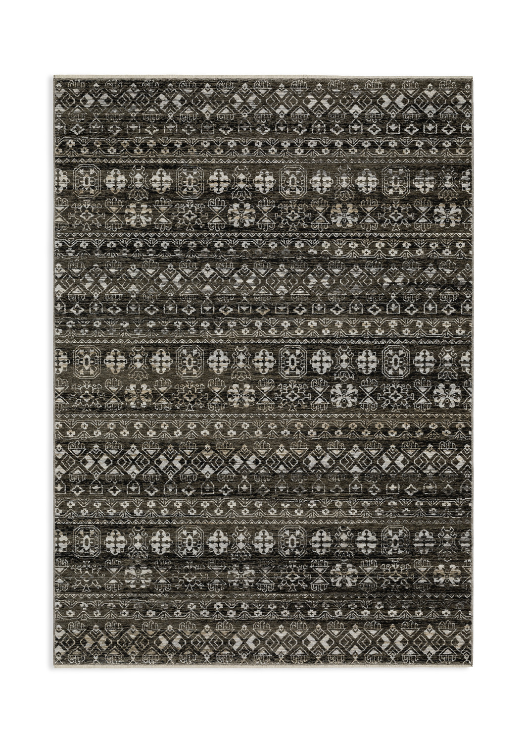 Chamberlain Grey Black Area Rug - 2 3  X 7 6 