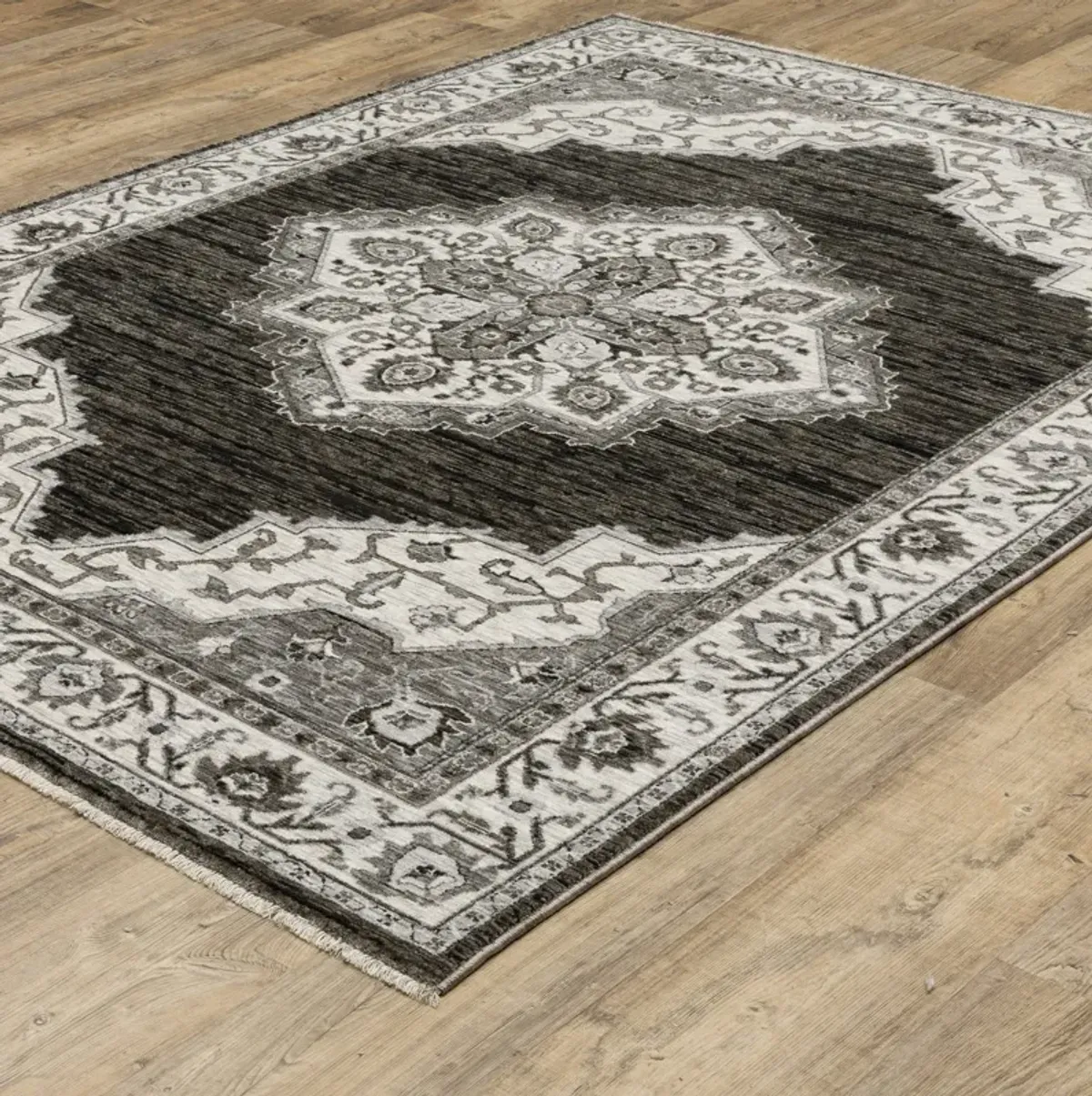 Chamberlain Charcoal Ivory Area Rug - 2 3  X 7 6 