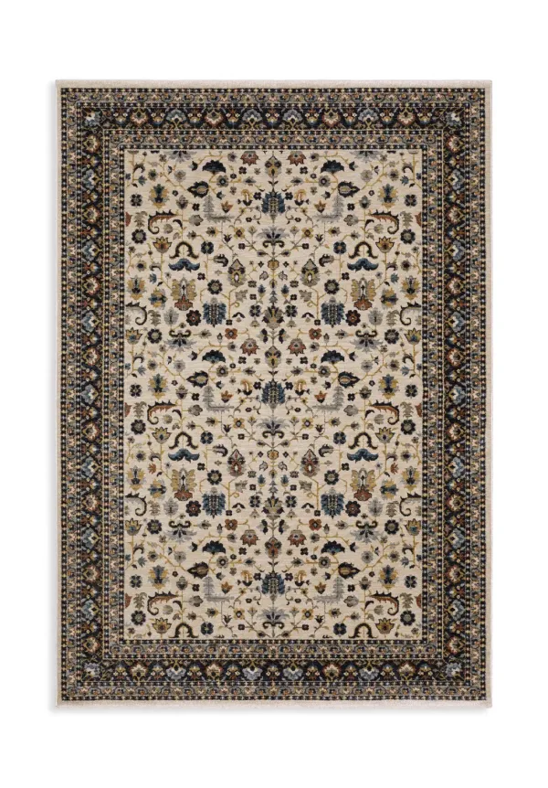 Eliana Mahal Ivory Charcoal Area Rug - 2 3  X 7 6 