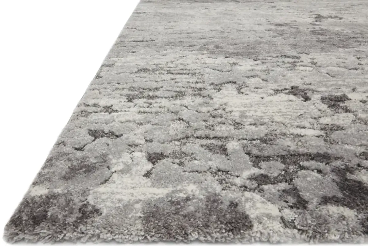 Theory Charcoal Grey Area Rug - 2 7  X 13 0 