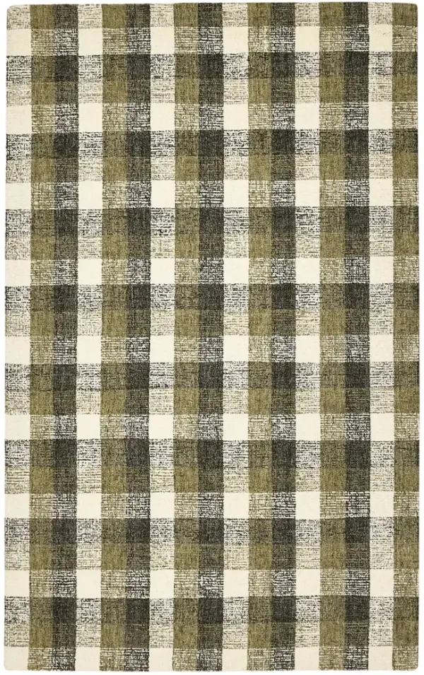 Tartan Khaki Area Rug - 9 0  X 13 0 