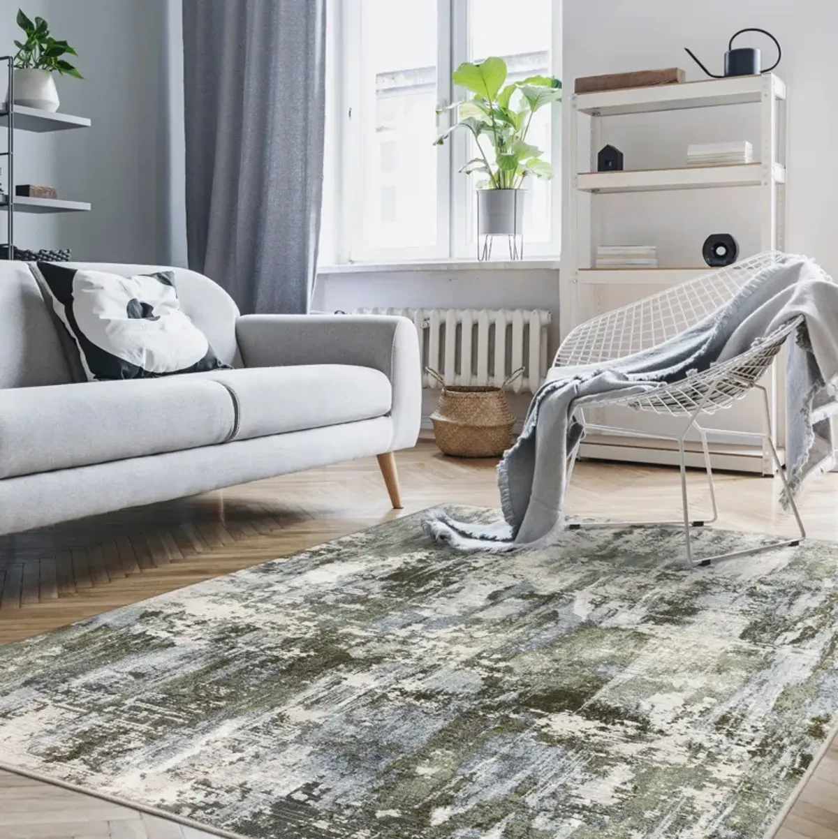 Caravan Green Blue Area Rug - 9 10  X 12 10 