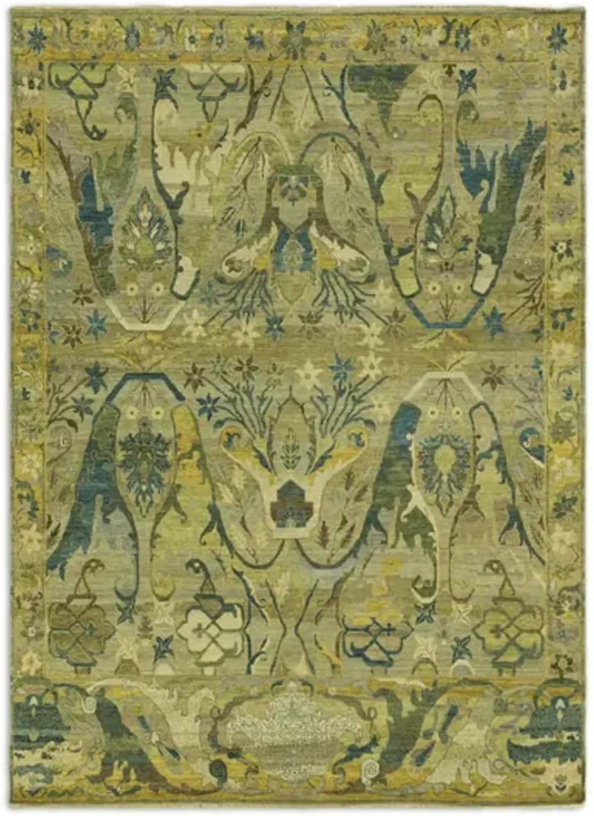 Hand Knotted Area Rug - 9 6  X 13 5 