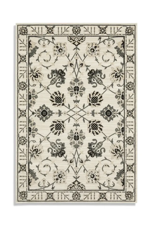 Raylan Ivory Grey Area Rug - 9 0  X 12 0 
