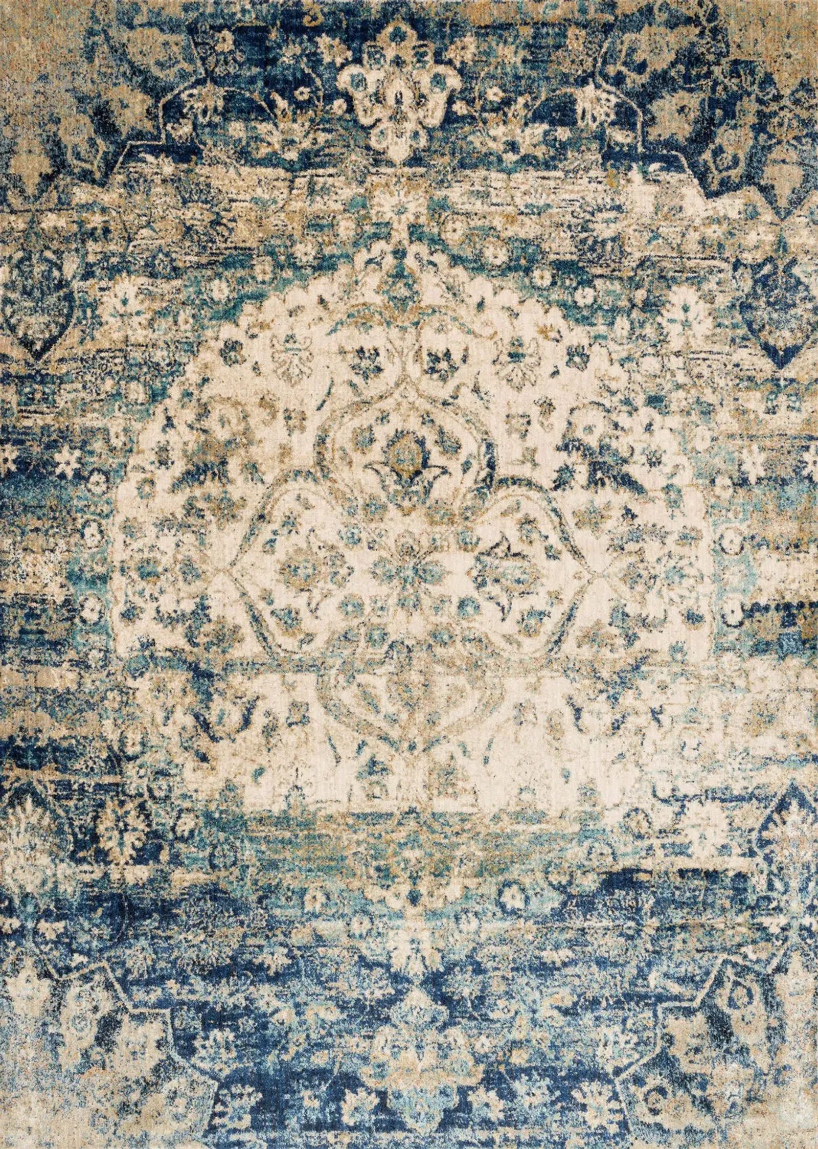 Anastasia Blue Ivory Area Rug - 13 0  X 18 0 