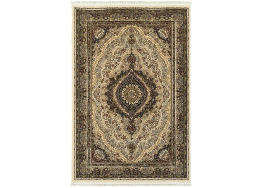 Masterpiece Medallion Ivory Area Rug - 9 10  X 12 0 