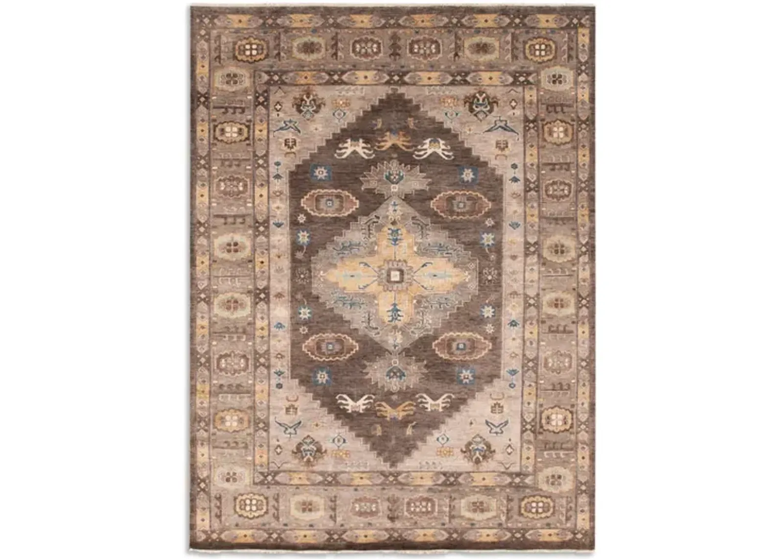 Hand Knotted Area Rug - 8 11  X 11 11 