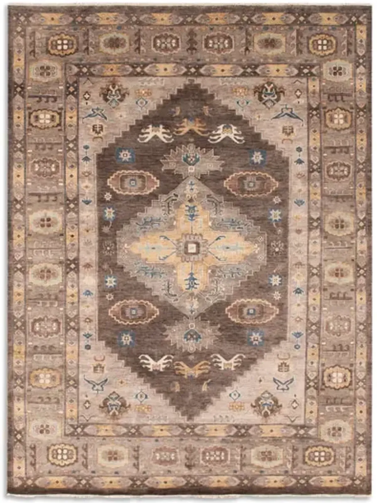 Hand Knotted Area Rug - 8 11  X 11 11 