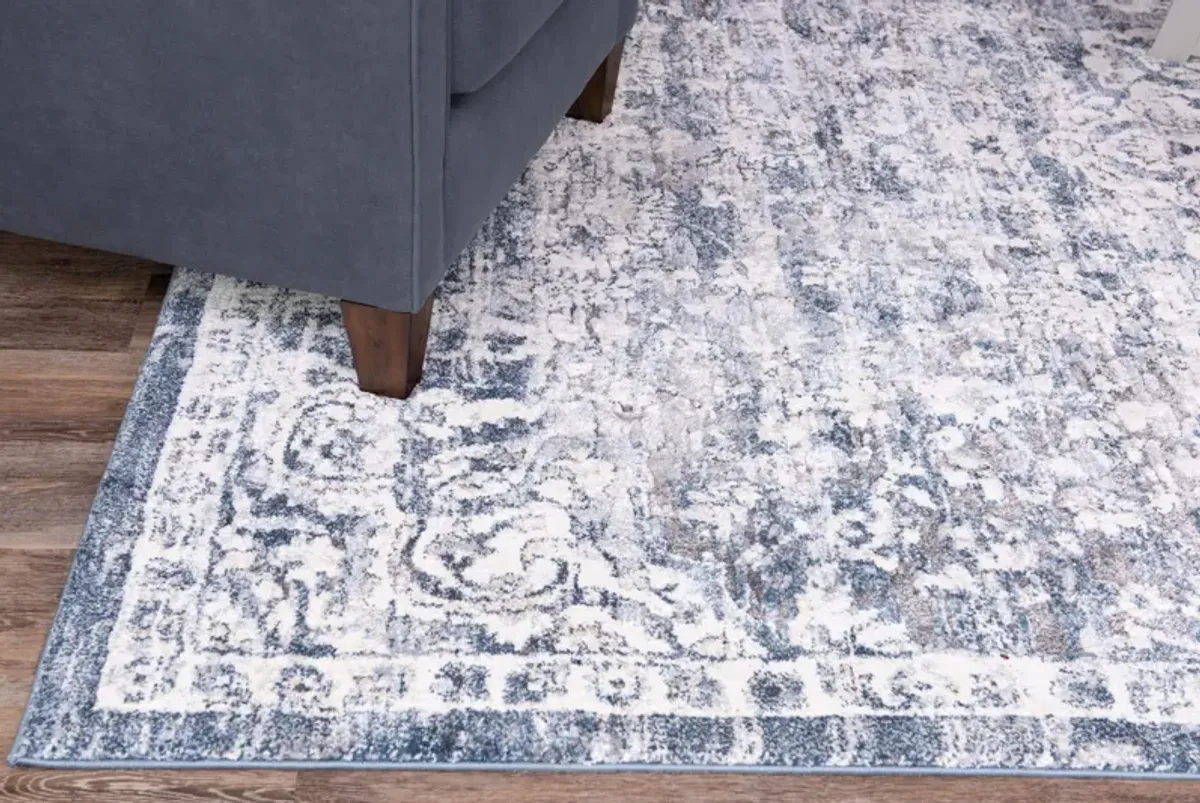 Theory Ivory Blue Area Rug - 9 6  X 13 0  