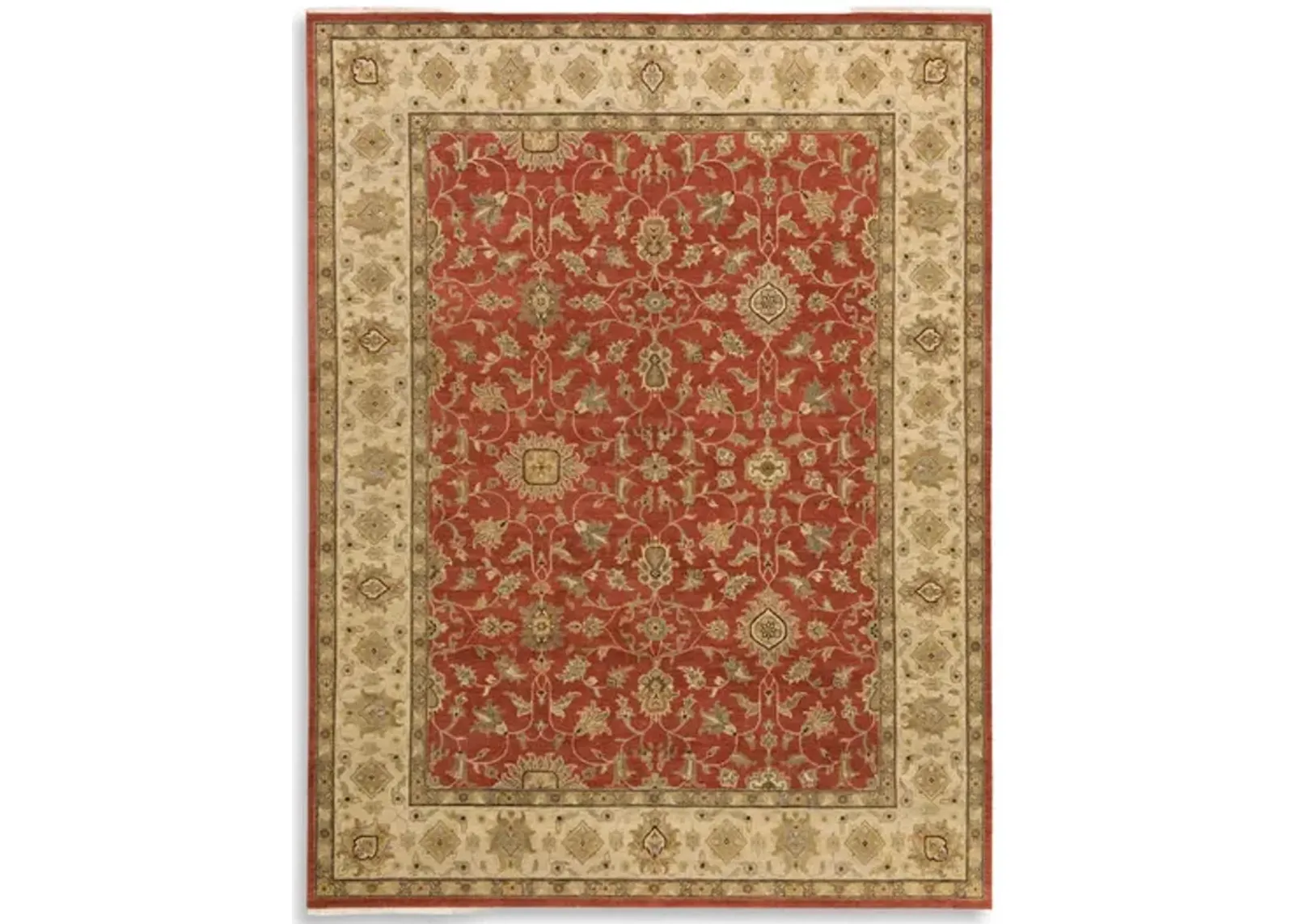 Hand Knotted Rust Beige 9 0  x 11 9  Area Rug