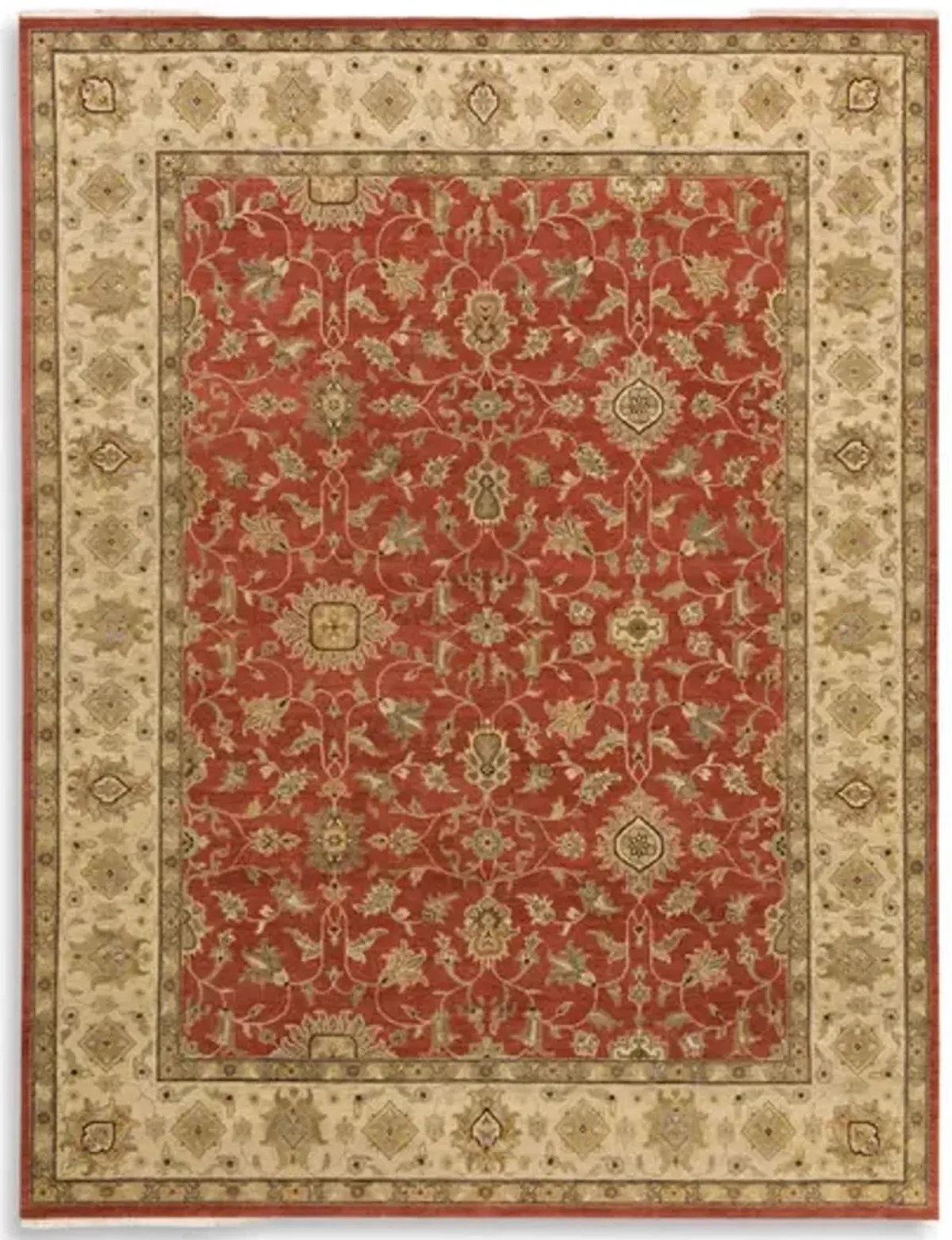 Hand Knotted Rust Beige 9 0  x 11 9  Area Rug