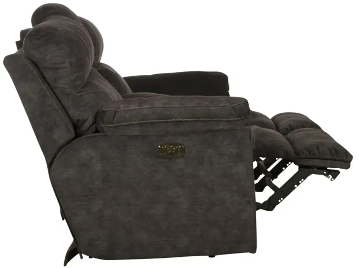 Verde Power Reclining Loveseat With Console - Smoke