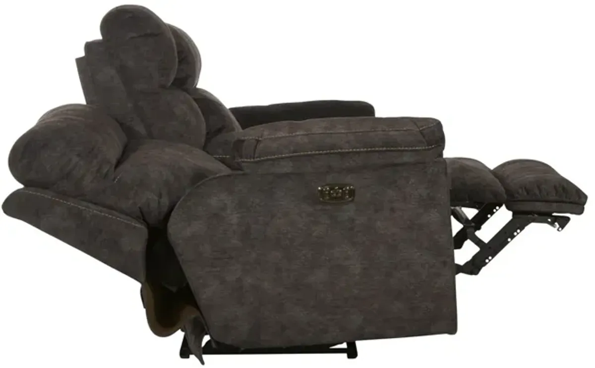 Verde Power Reclining Loveseat With Console - Smoke