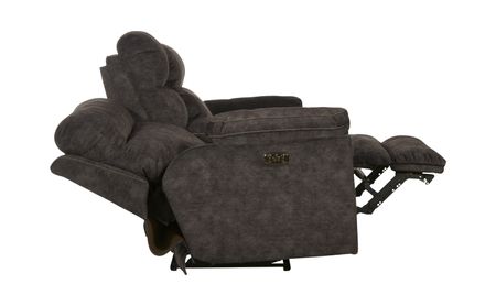 Verde Power Reclining Loveseat With Console - Smoke