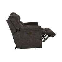 Verde Power Reclining Loveseat With Console - Smoke
