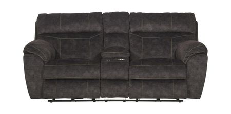 Verde Power Reclining Loveseat With Console - Smoke