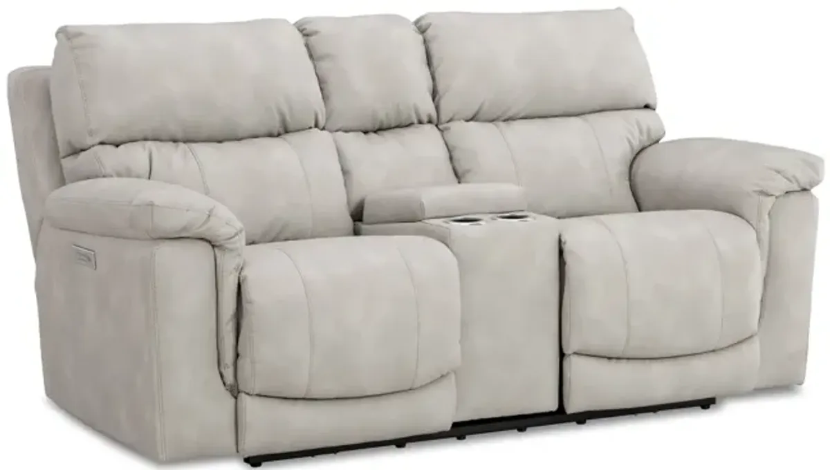 Chase Power Loveseat With Console - Taupe