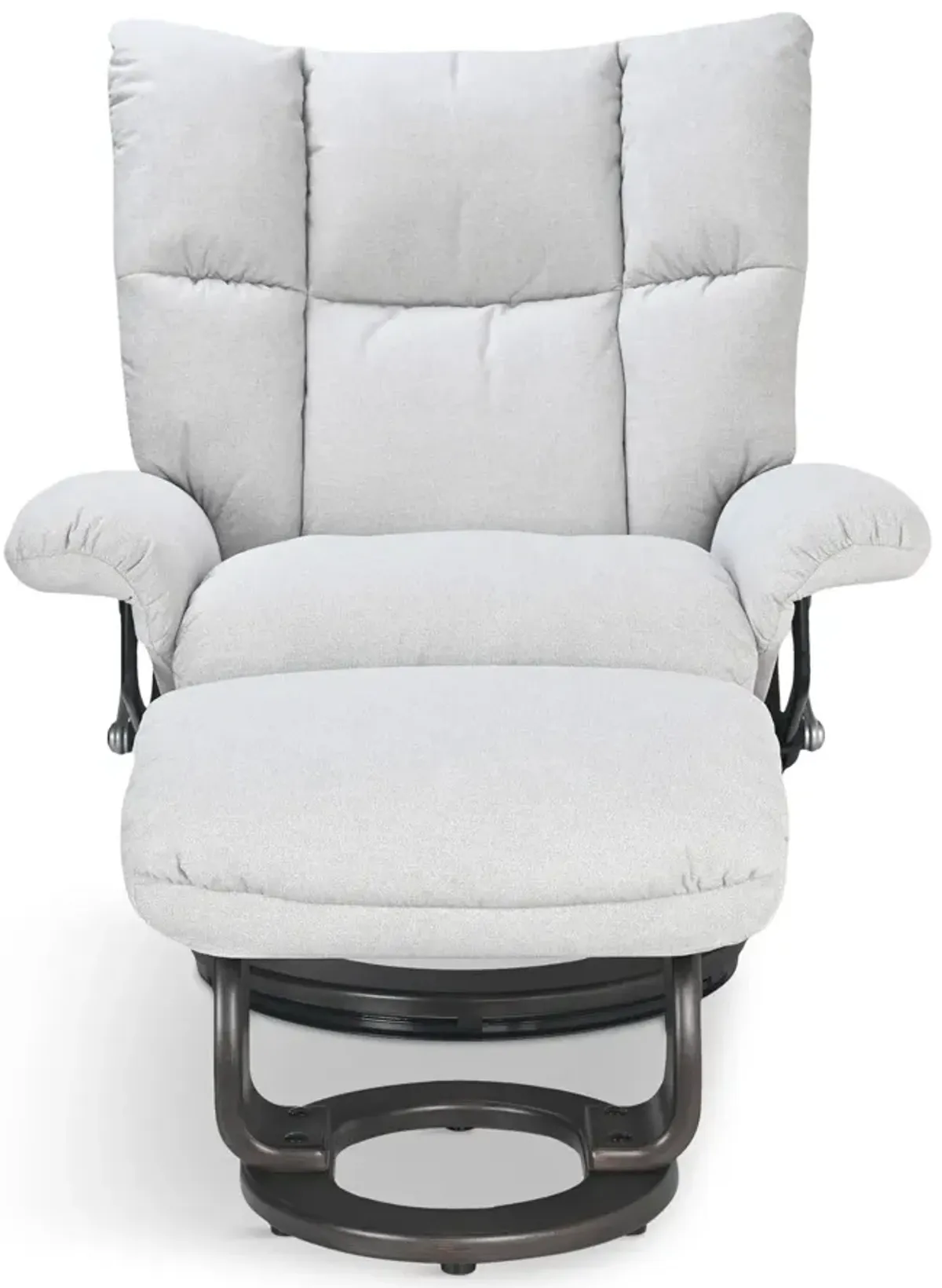 Addie Swivel Recliner   Ottoman - Dove Grey