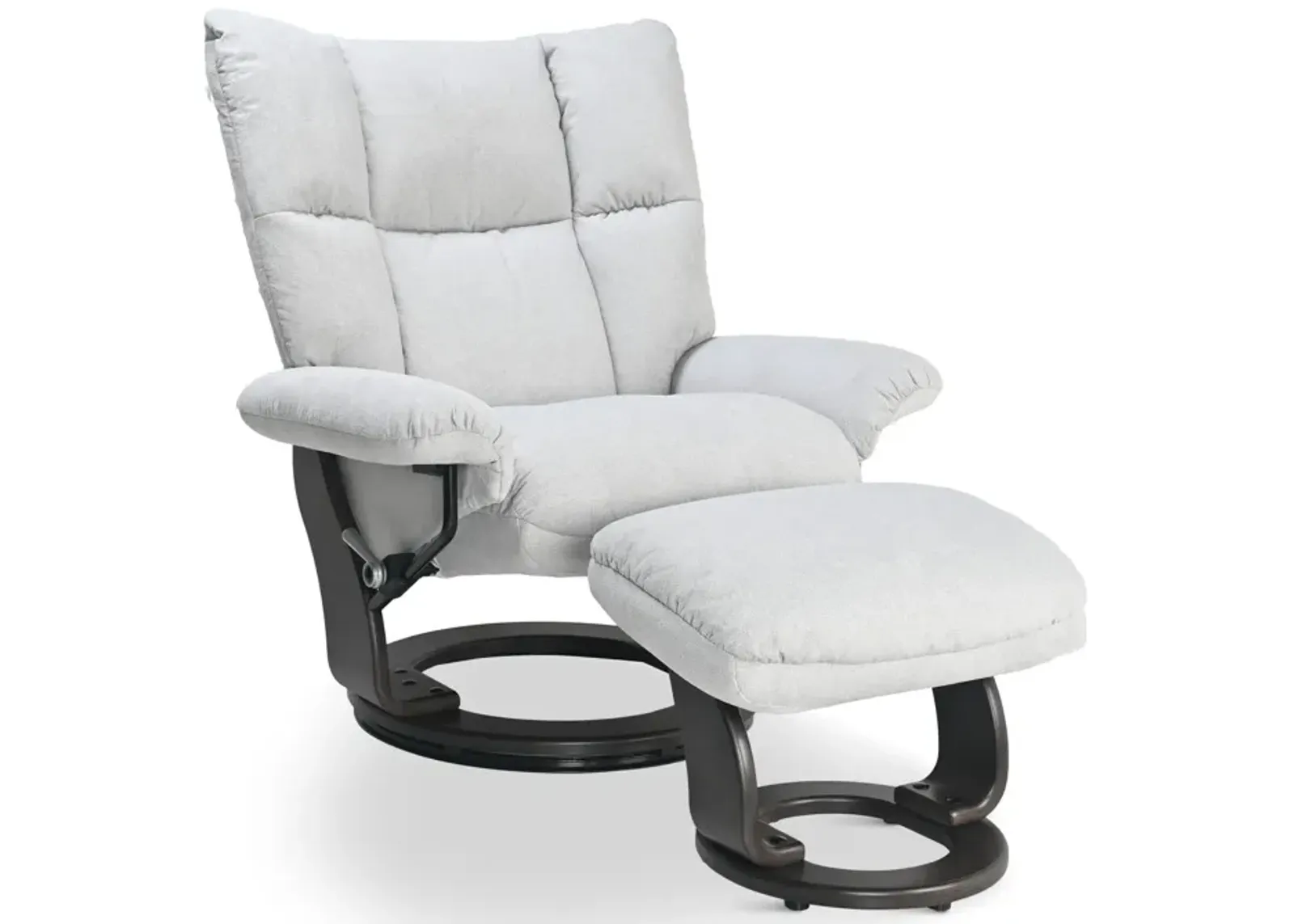 Addie Swivel Recliner   Ottoman - Dove Grey