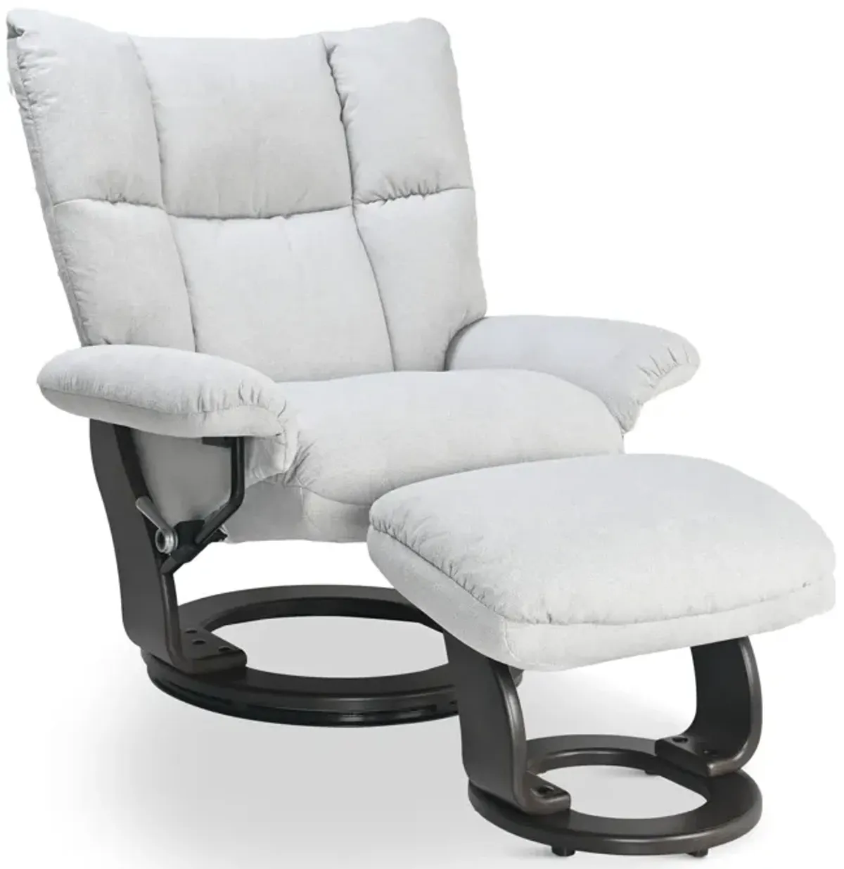 Addie Swivel Recliner   Ottoman - Dove Grey