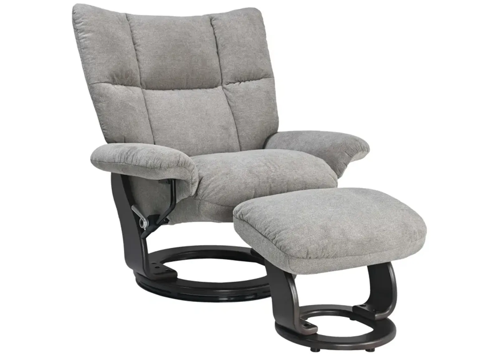 Addie Swivel Recliner   Ottoman - Pebble Grey