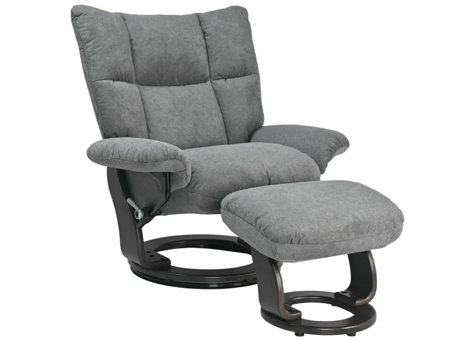 Addie Swivel Recliner   Ottoman - Charcoal