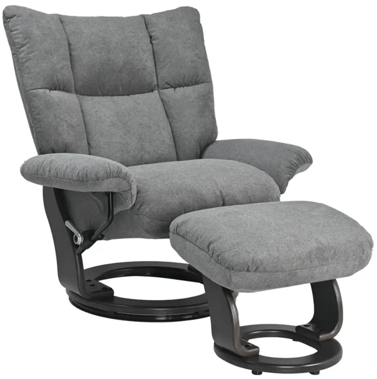 Addie Swivel Recliner   Ottoman - Charcoal