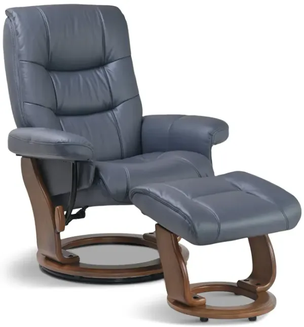 Anita Swivel Recliner And Ottoman - Dark Gray