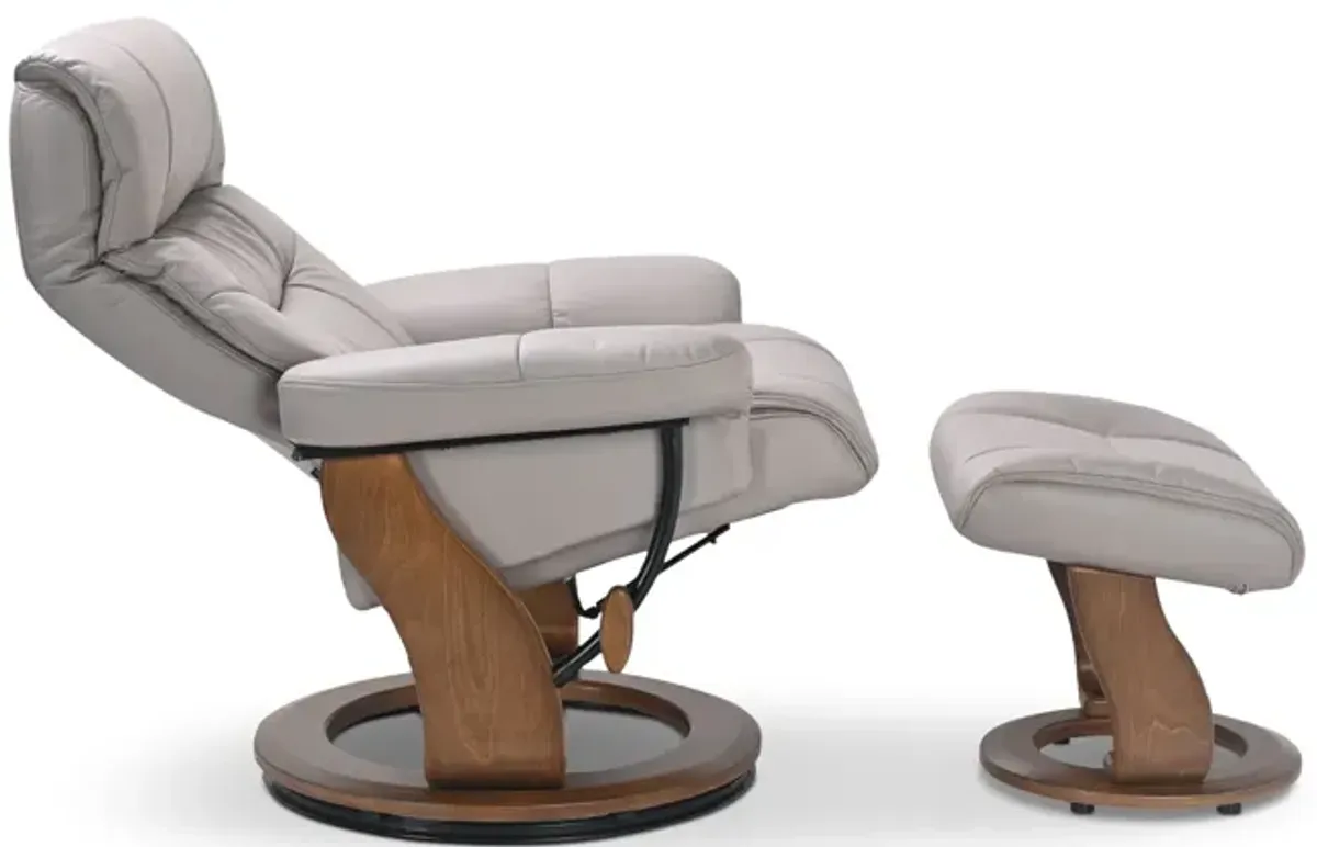 Anita Swivel Recliner And Ottoman - Mushroom