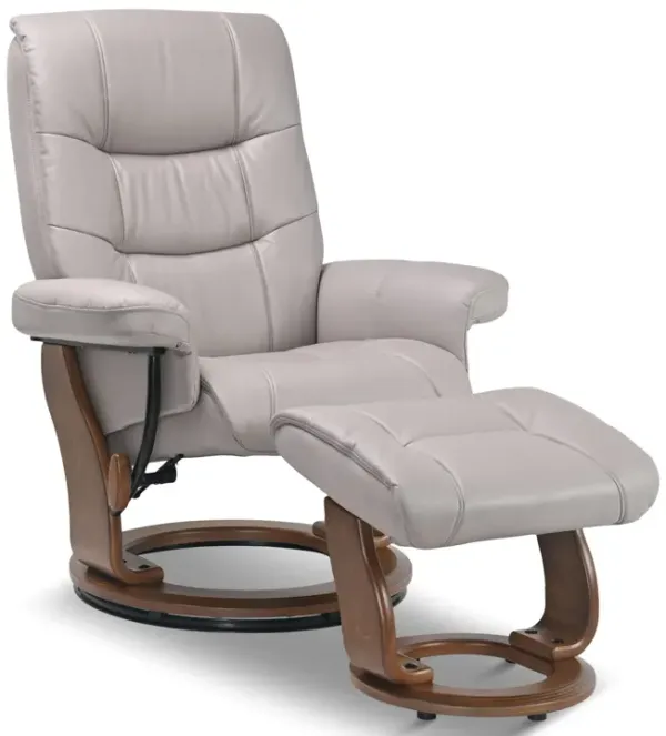 Anita Swivel Recliner And Ottoman - Mushroom