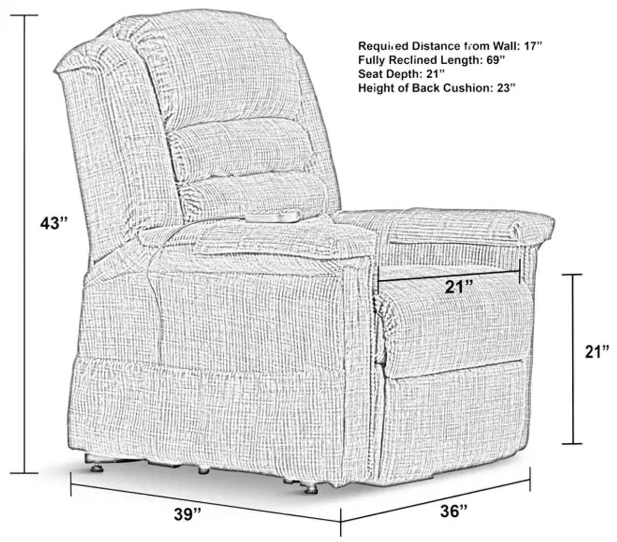 Soother Power Lift Chair Recliner - Smoke