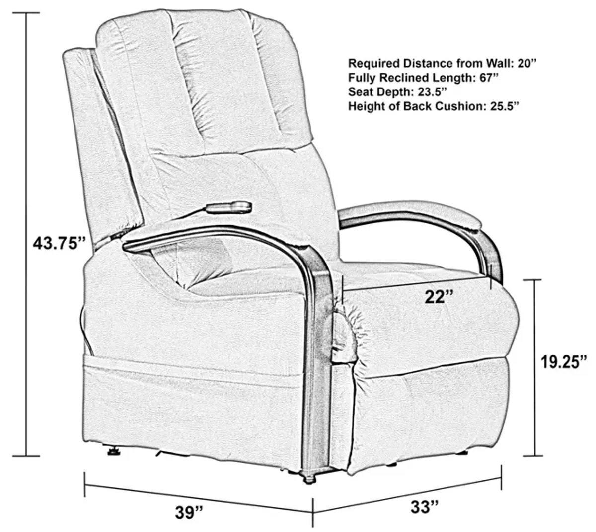 Chandler Power Lift Chair Recliner - Aluminum