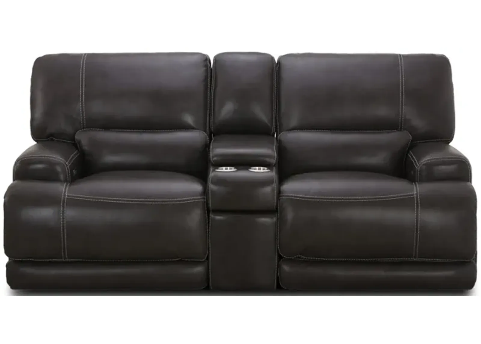 Valeur Leather Power Reclining Loveseat With Console