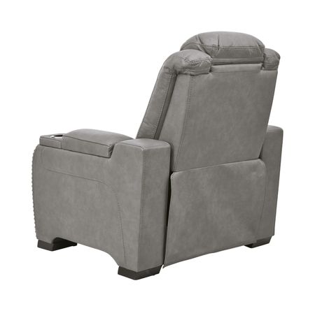 Rigel Leather Power Recliner - Gray