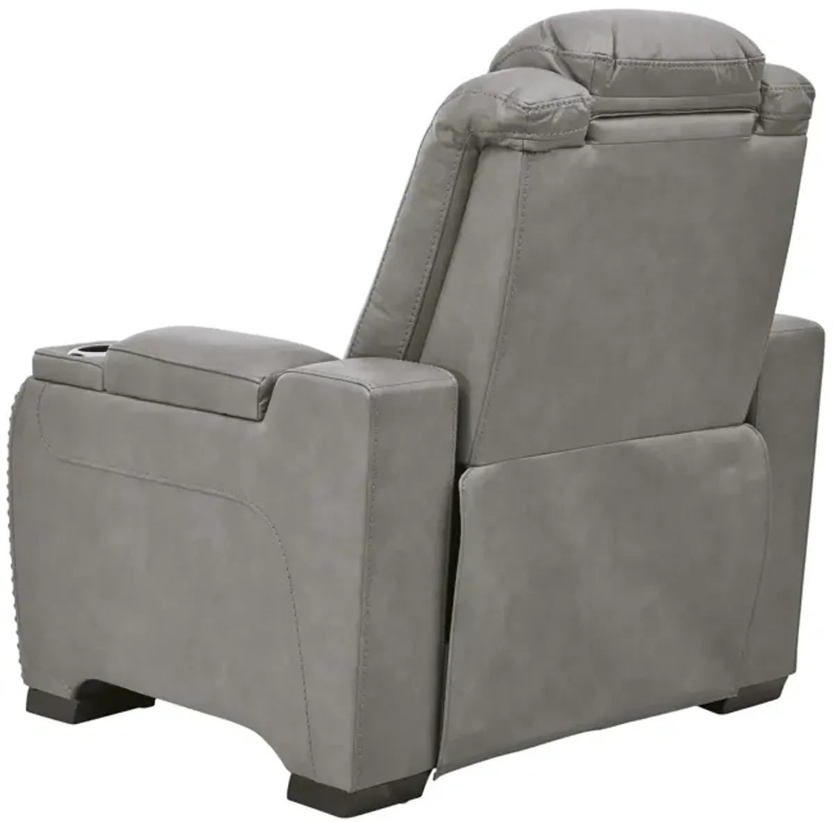 Rigel Leather Power Recliner - Gray