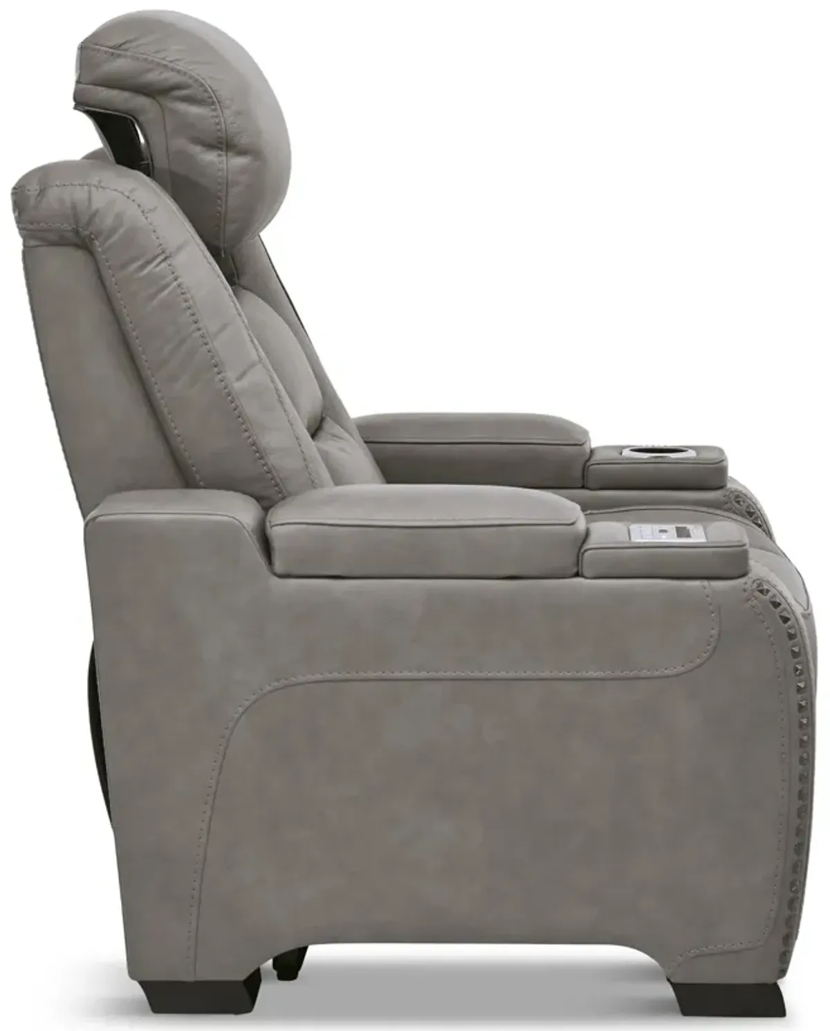 Rigel Leather Power Recliner - Gray