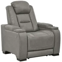 Rigel Leather Power Recliner - Gray