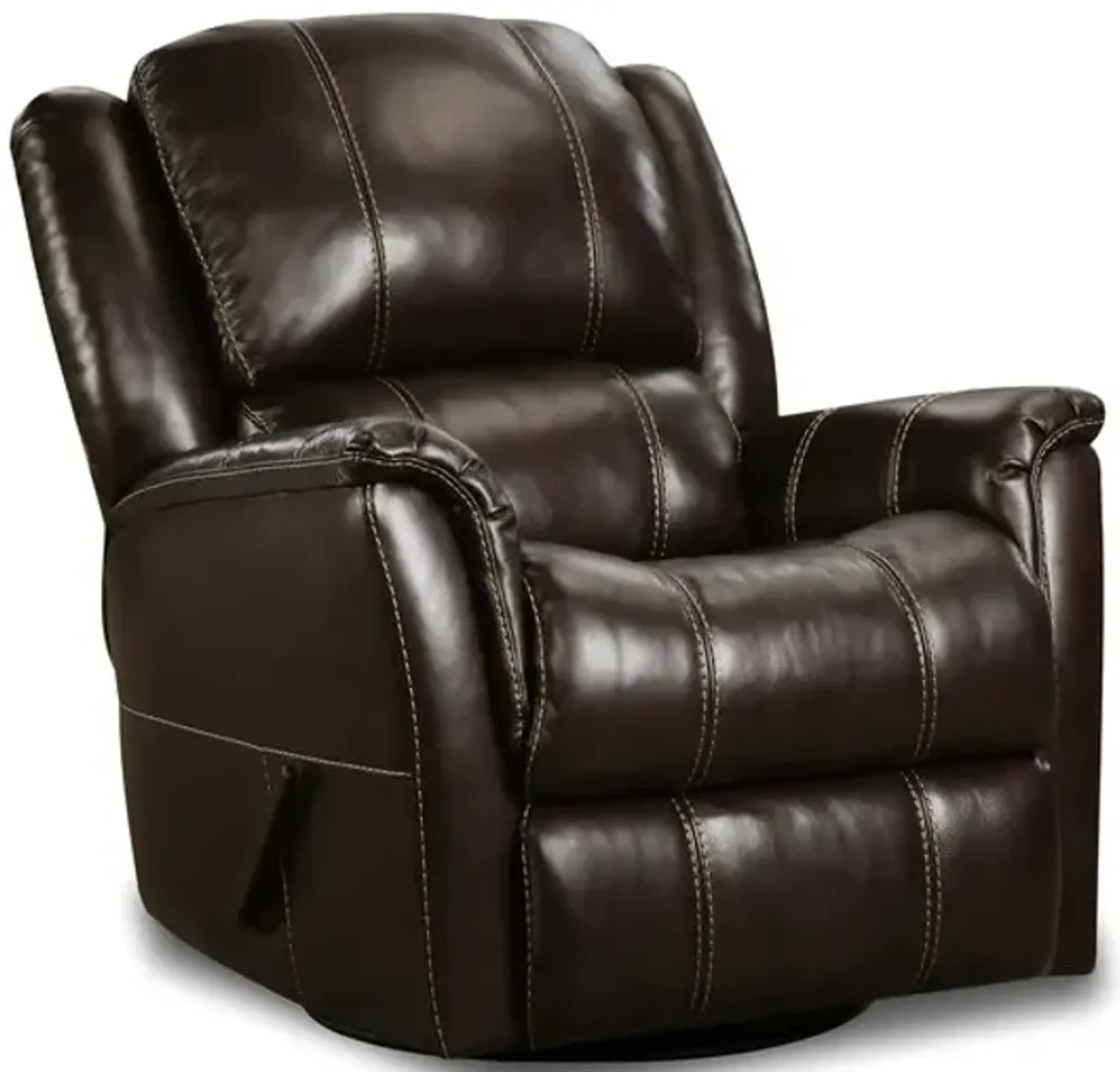 Orbit Leather Swivel Glider Recliner - Walnut