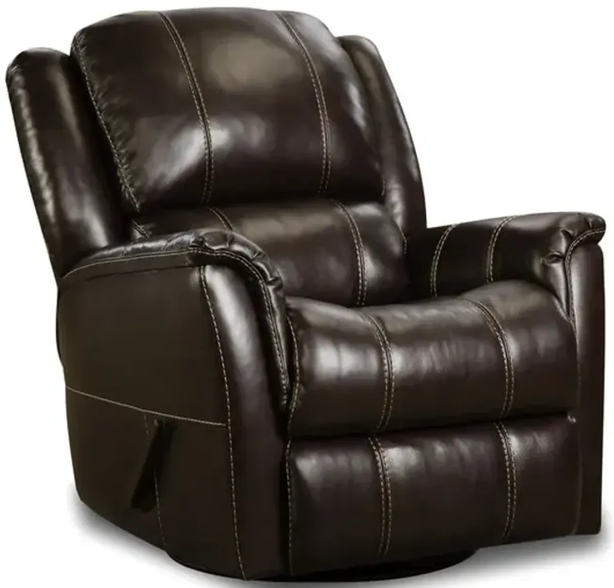 Orbit Leather Swivel Glider Recliner - Walnut