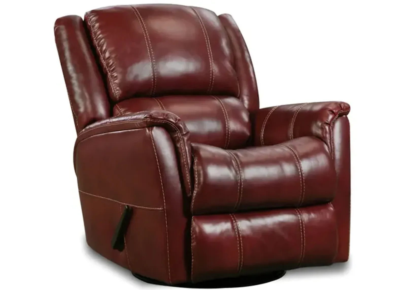 Orbit Leather Swivel Glider Recliner - Red