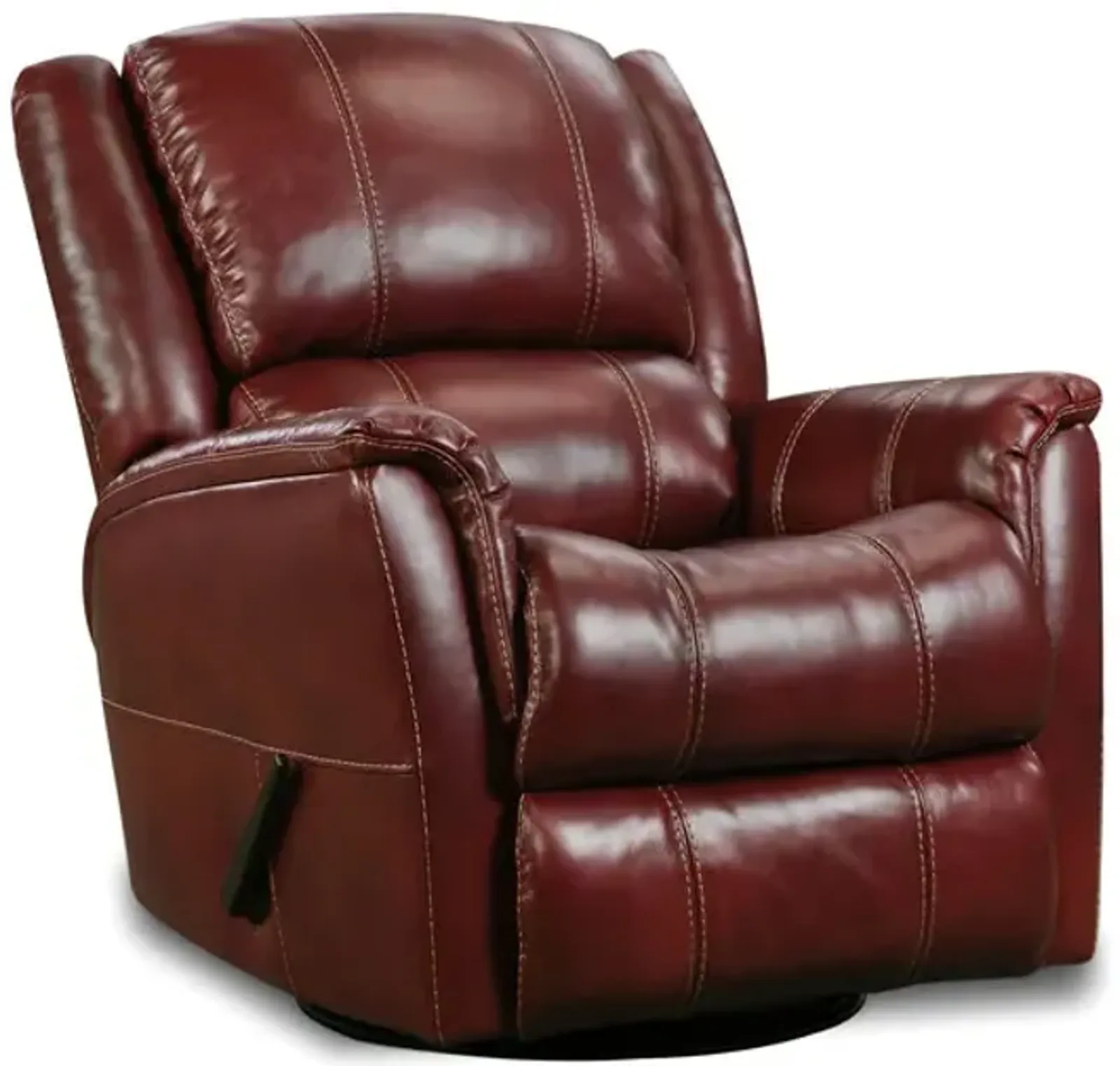 Orbit Leather Swivel Glider Recliner - Red