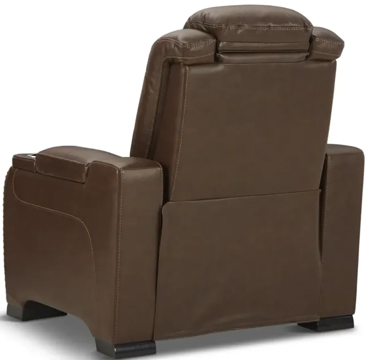 Rigel Leather Power Recliner - Mahogany