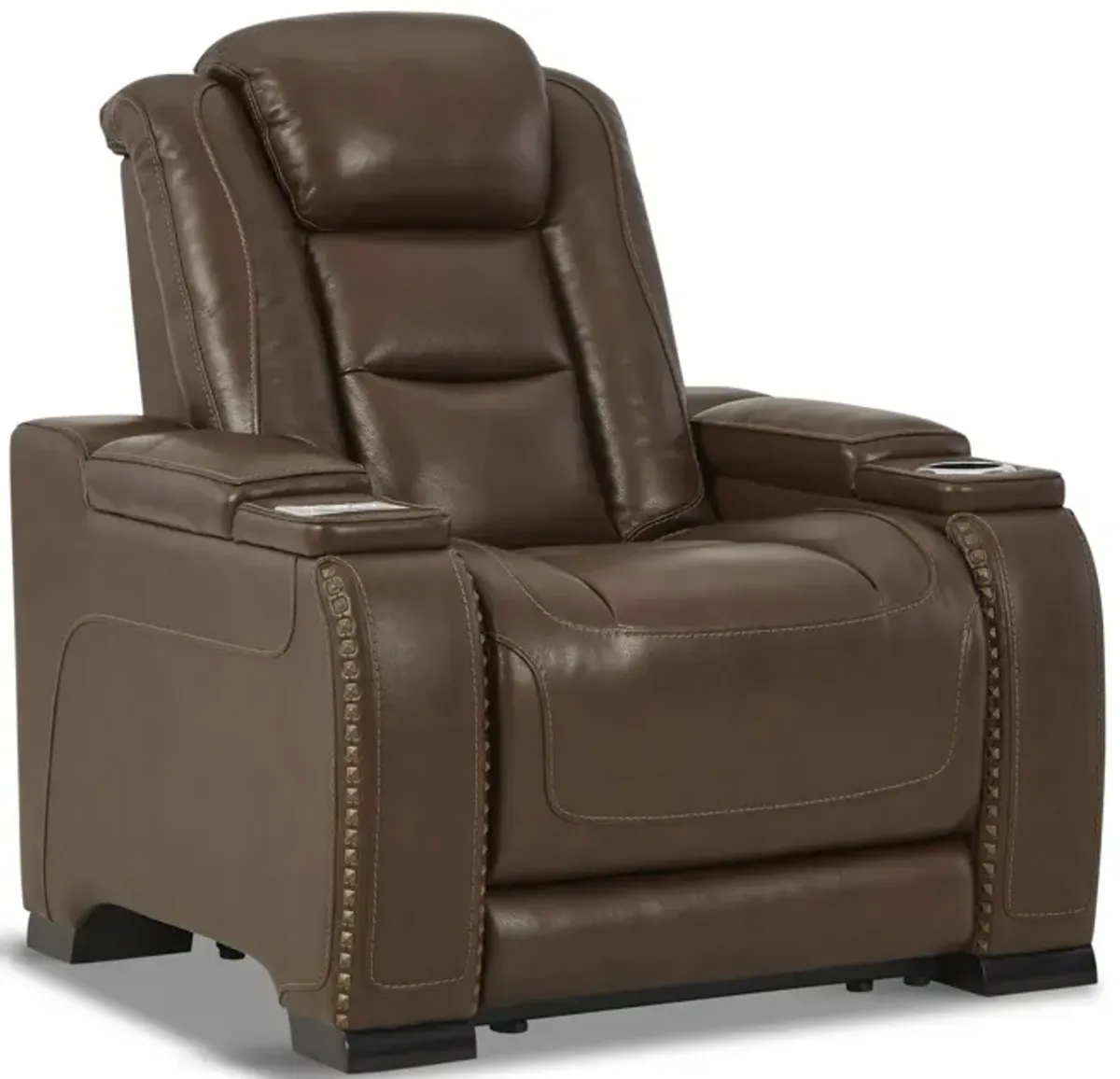 Rigel Leather Power Recliner - Mahogany