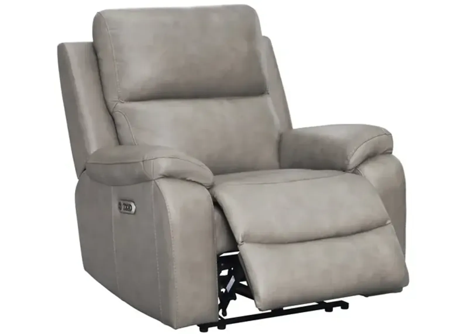 Mel Leather Power Recliner - Grey