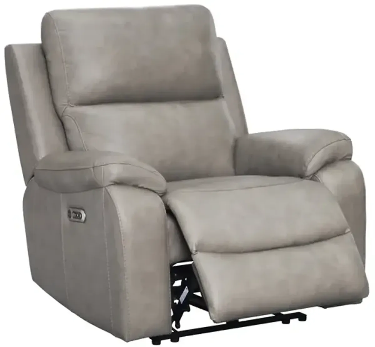 Mel Leather Power Recliner - Grey