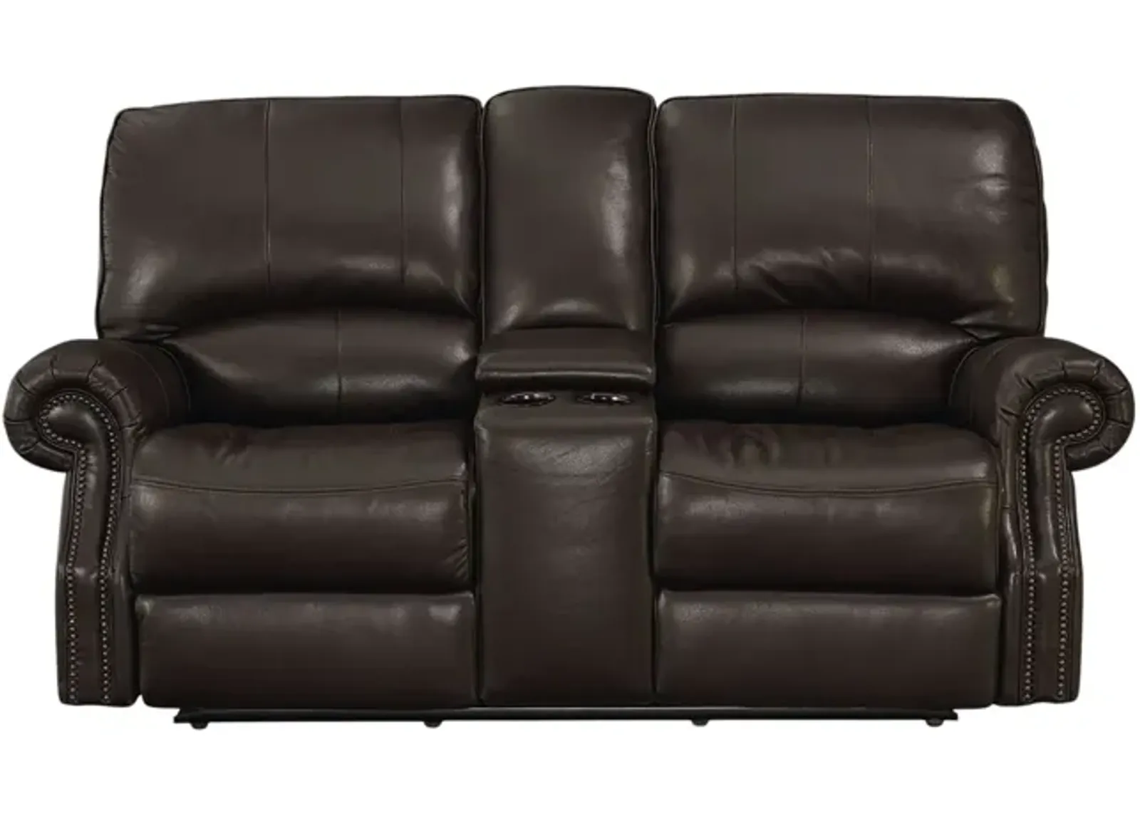 Prescott Leather Power Console Loveseat