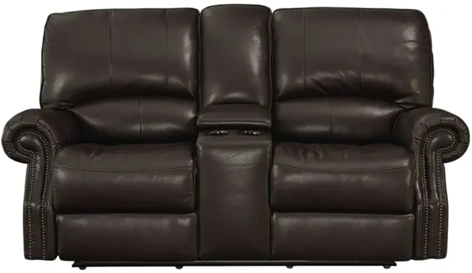 Prescott Leather Power Console Loveseat