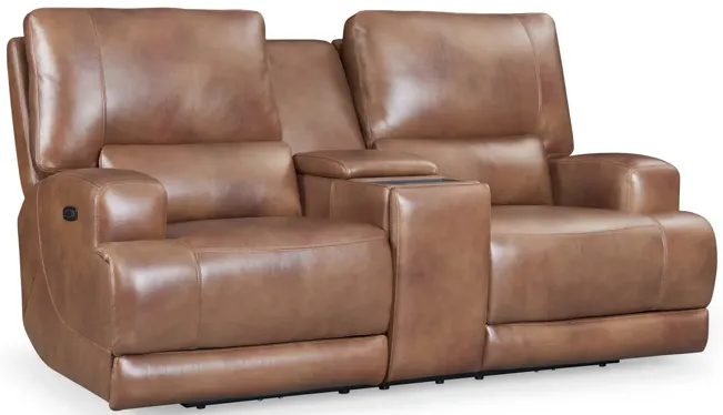 Robert Zero Gravity Power Leather Console Loveseat